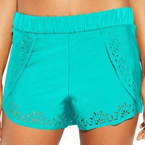 Sky Blue Laser Cut Swim Shorts
